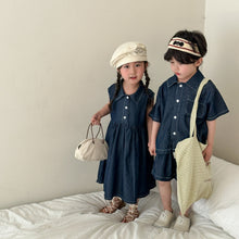 Load image into Gallery viewer, X86033TG- Summer casual denim brother and sister outfit