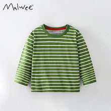 Load image into Gallery viewer, 8573SE-Autumn European and American children's round neck striped long-sleeved bottoming top