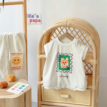 Load image into Gallery viewer, 2402281LS-Summer Korean cartoon striped short romper