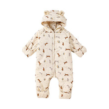 Load image into Gallery viewer, D22877LS-Winter Bear Hooded Plush Nordic Style Warm Jumpsuit