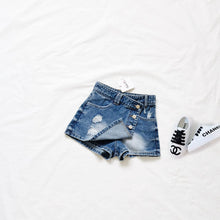 Load image into Gallery viewer, 23200PA-ANKRT Spring and Summer Girls Ripped Denim Skirt Parent-child Outfit