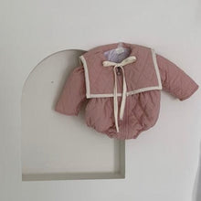 Load image into Gallery viewer, Y92123LS-Fashionable baby quilted large lapel jumpsuit (pre-sale and delivery in early December)