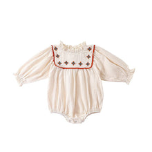 Load image into Gallery viewer, D23115LS-Autumn Nordic embroidered small flower long-sleeved bodysuit
