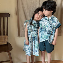 Load image into Gallery viewer, X86015TG-Summer Chinese landscape print suit & dress