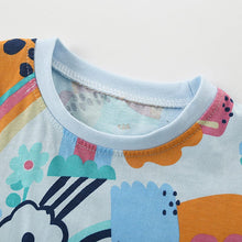 Load image into Gallery viewer, 92104SE-Summer European and American small and medium-sized colorful flower casual round neck top