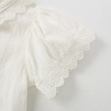 Load image into Gallery viewer, A2403SE-Summer European and American children's casual short-sleeved lace collar top