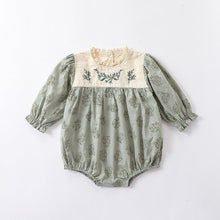 Load image into Gallery viewer, D23200LS-Autumn embroidered small floral lace collar long-sleeved bodysuit & suit