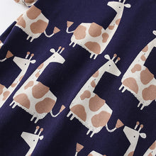 Load image into Gallery viewer, 9563TG-Summer Giraffe Casual Round Neck Top + Shorts Two-piece Set