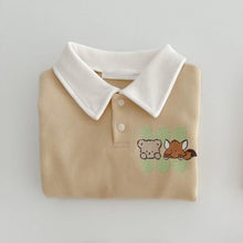 Load image into Gallery viewer, Y9392LS-Spring and Autumn Cotton Cartoon Print POLO Collar Long Sleeve Bodysuit