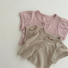 Load image into Gallery viewer, 25D701PCW- Korean style comfortable soft casual parent-child single-breasted short-sleeved top