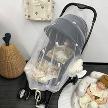 Load image into Gallery viewer, YT040AC-INS Children's stroller mosquito net cartoon embroidery bear rabbit tiger yarn cover free installation baby mesh mosquito cover
