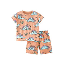 Load image into Gallery viewer, 8315TG-malwee summer European and American children's Stegosaurus print short-sleeved round top + shorts two-piece set