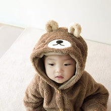 Load image into Gallery viewer, Y93116LS-Baby thick plush bear long fart clothes (pre-sale delivery in early December)