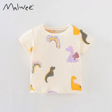 Load image into Gallery viewer, 9297SE-Summer European and American children's dinosaur casual print short-sleeved top