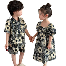 Load image into Gallery viewer, X86051TG-Summer polka dot shirt set & dress brother and sister outfit