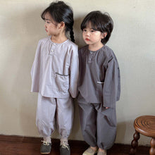 將圖片載入圖庫檢視器 Q83061TG-韓版純棉春秋休閒兒童套裝