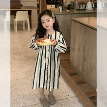 Load image into Gallery viewer, K0129DS-Fashionable children's casual style striped shirt dress