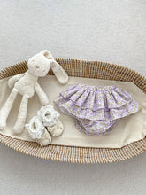 Load image into Gallery viewer, H10096SE- Summer flying sleeves lotus leaf collar solid color ribbed top & floral pants