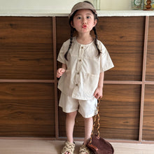 將圖片載入圖庫檢視器 X85266TG-夏季純棉寬鬆休閒短袖上衣+短褲兩件套