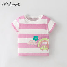 Load image into Gallery viewer, 92115SE-Summer striped short-sleeved round-neck casual T