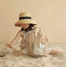 將圖片載入圖庫檢視器 061303AC-度假旅遊網透氣布大容量沙灘包