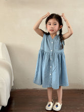 Load image into Gallery viewer, X86052TG-Summer casual vest denim suit & dress brother and sister outfit