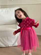 Load image into Gallery viewer, Y7238DS-Spring and Autumn Gold Velvet Mesh Love Dress