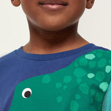 Load image into Gallery viewer, 9279SE-Summer casual dinosaur print round neck short-sleeved top