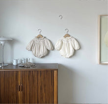 Load image into Gallery viewer, Y9315LS-Autumn small lapel retro flower embroidery bodysuit