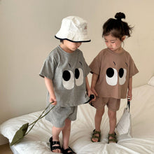 Load image into Gallery viewer, X83630TG-Summer loose cotton big eyes short-sleeved top + shorts two-piece set