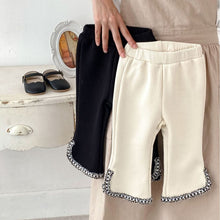 Load image into Gallery viewer, H10006PA-Autumn and winter girls' plus velvet split lace flared trousers