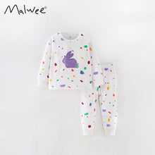 Load image into Gallery viewer, 8769TG-Autumn bunny print sweet casual round neck long sleeve two-piece suit