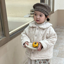 Load image into Gallery viewer, D83112SE-Winter Korean doll collar plush and thick floral coat