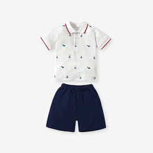 Load image into Gallery viewer, 22031TG-Little maven European and American summer children's POLO shirt shorts two-piece suit