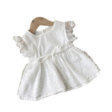 Load image into Gallery viewer, Y7413DS-Summer solid color lace flying sleeve princess dress