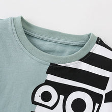 Load image into Gallery viewer, 9521TG-Summer casual round neck short-sleeved zebra top + elastic waist pants two-piece set