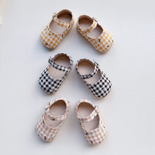 Load image into Gallery viewer, X907AC-Spring Korean plaid floral dot cotton and linen soft-soled toddler shoes
