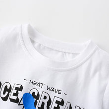 Load image into Gallery viewer, 8407KTG-Summer European and American children's casual round neck crocodile short-sleeved top + pants two-piece set