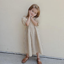 Load image into Gallery viewer, Y6313DS-Summer Woven Cotton Princess Sleeve Embroidered Beach Dress