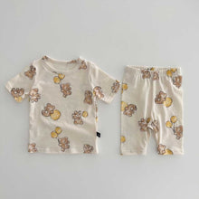 Load image into Gallery viewer, 53106TG-Korean version of small animal print short-sleeved two-piece suit