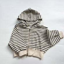 Load image into Gallery viewer, <Taiwan Pavilion> BB2444PCW-Autumn and Winter Japanese Style Boys and Girls Hooded Zipper Unisex Striped Parent-child Jacket