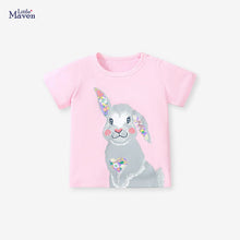 Load image into Gallery viewer, 55062SE-Summer cotton cartoon offset round neck short-sleeved top