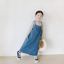 Load image into Gallery viewer, 22048PCW-Spring and Summer Japanese Long Irregular Parent-child Suspender Denim Skirt