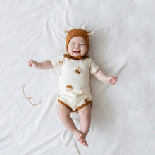 Load image into Gallery viewer, 24030419LS-Cartoon Calf Summer Round Neck Short Sleeve Romper + Hat