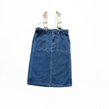 Load image into Gallery viewer, 23174PCW-Japanese autumn and winter parent-child wear loose extra-long denim overalls skirt