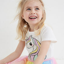 Load image into Gallery viewer, S1541DS-Little maven summer European and American mesh unicorn girl dress