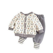 Load image into Gallery viewer, 2303381TG-Autumn buttoned panda jacket + trousers set