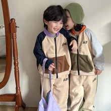 Load image into Gallery viewer, C85070TG-Baby sports color matching casual sweatshirt jacket and pants two-piece set
