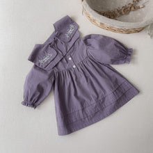 Load image into Gallery viewer, Y8368DS-Autumn Embroidered Shawl + Lantern Sleeve Long Sleeve Dress Two-piece Set