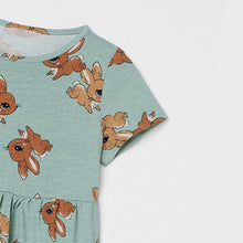 Load image into Gallery viewer, 9308DS-Summer European and American children's casual round neck bunny short-sleeved dress